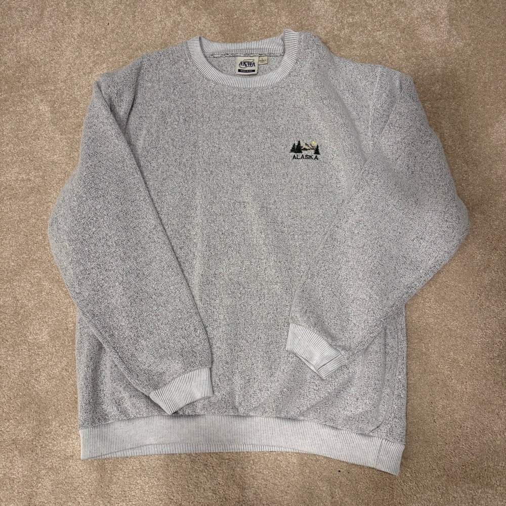 Gray Men's Embroidered Alaska Sweater